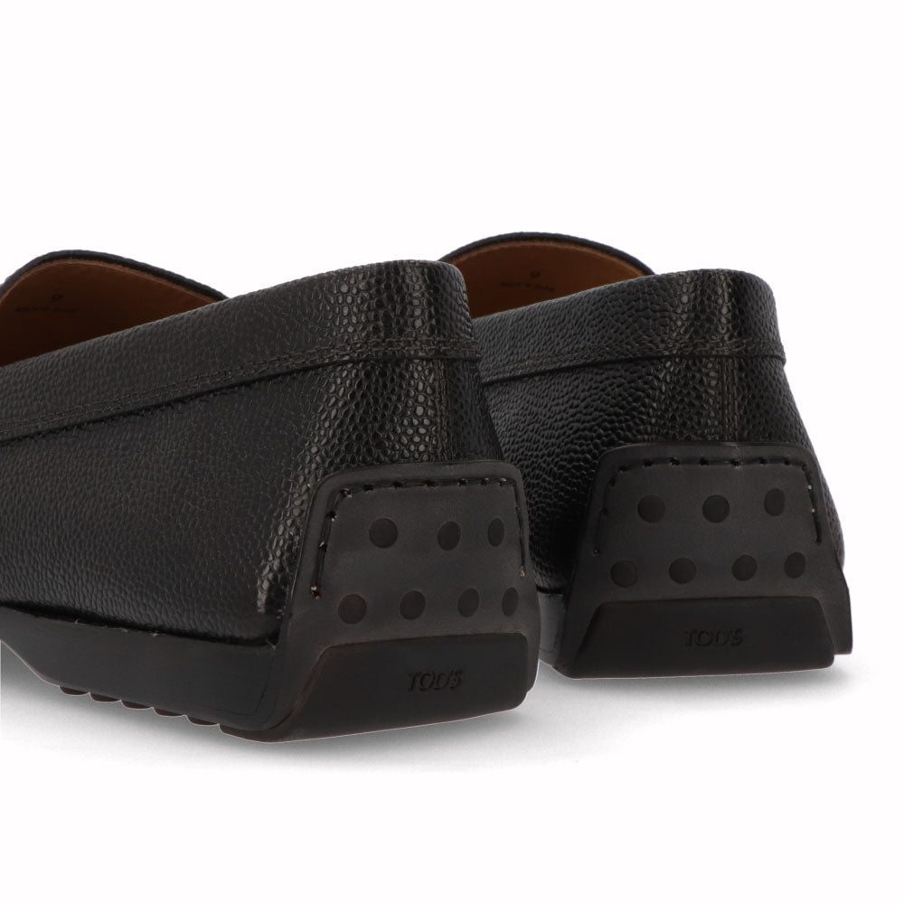 トッズ TOD'S シューズ レザーシューズ メンズ ブラック レザー スリッポンシューズ ロゴ