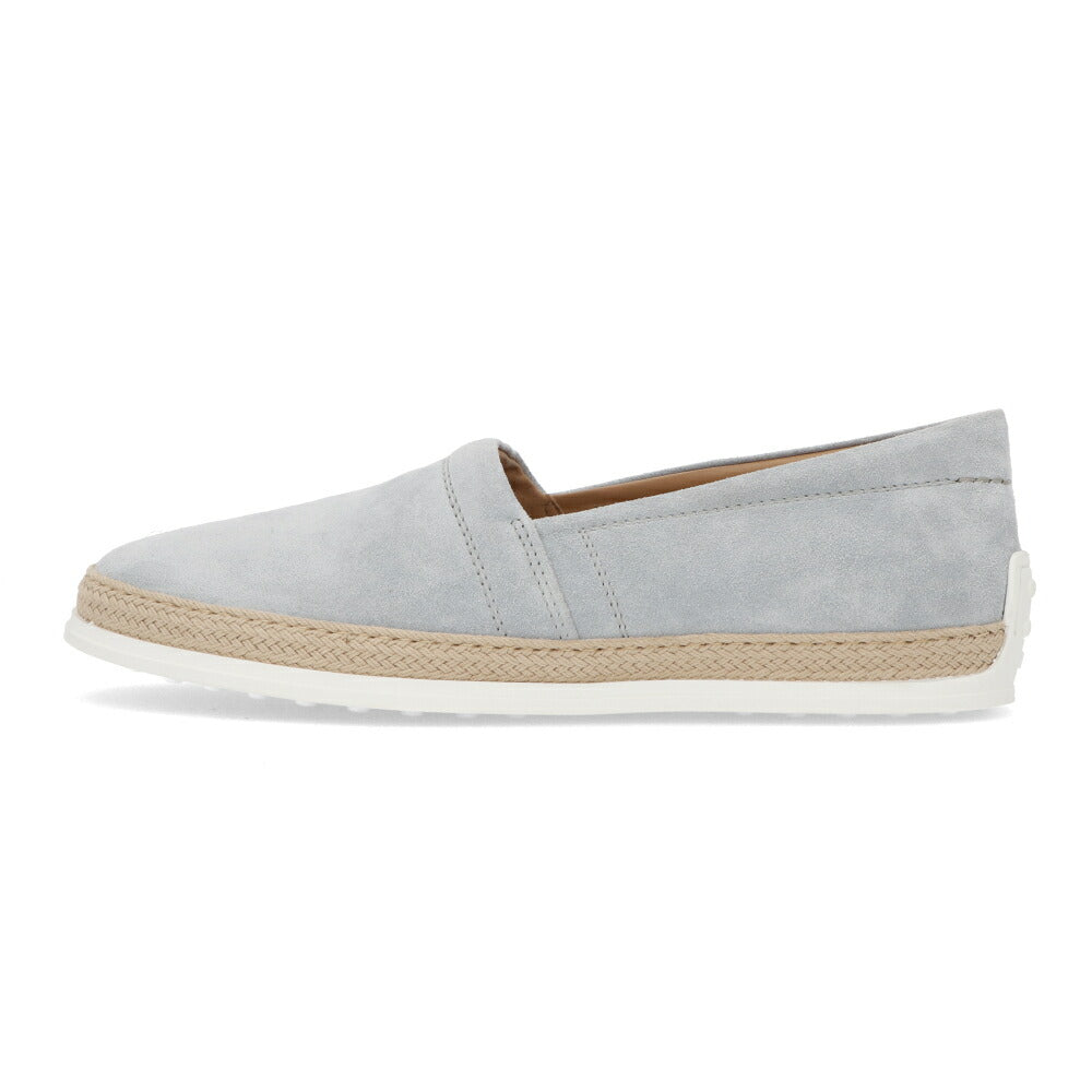 トッズ TOD'S シューズ レザーシューズ メンズ PANTOFOLA IMBOTTITA GOMMA RAFIA TV BYE TOPAZIO ライトブルー スエード スリッポン エスパドリーユ ローカット ロゴ XXM0TV0W80ZBYE U012