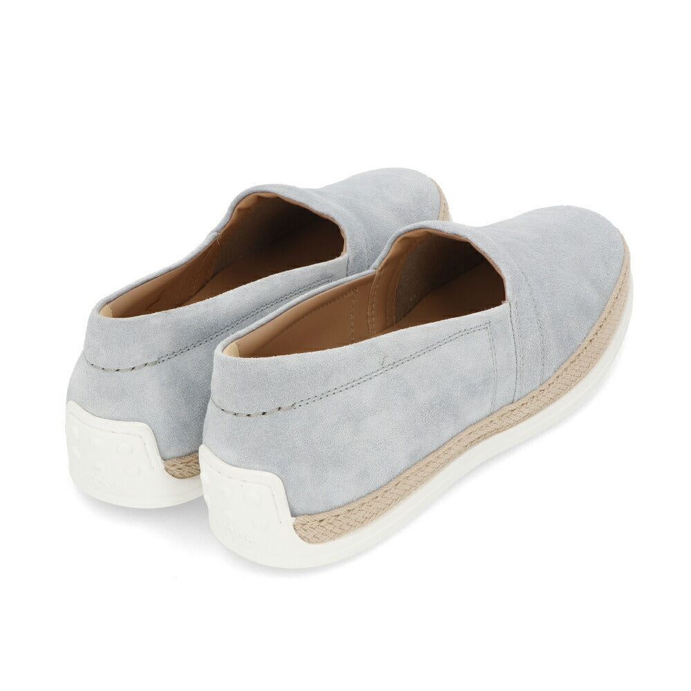 トッズ TOD'S シューズ レザーシューズ メンズ PANTOFOLA IMBOTTITA GOMMA RAFIA TV BYE TOPAZIO ライトブルー スエード スリッポン エスパドリーユ ローカット ロゴ XXM0TV0W80ZBYE U012