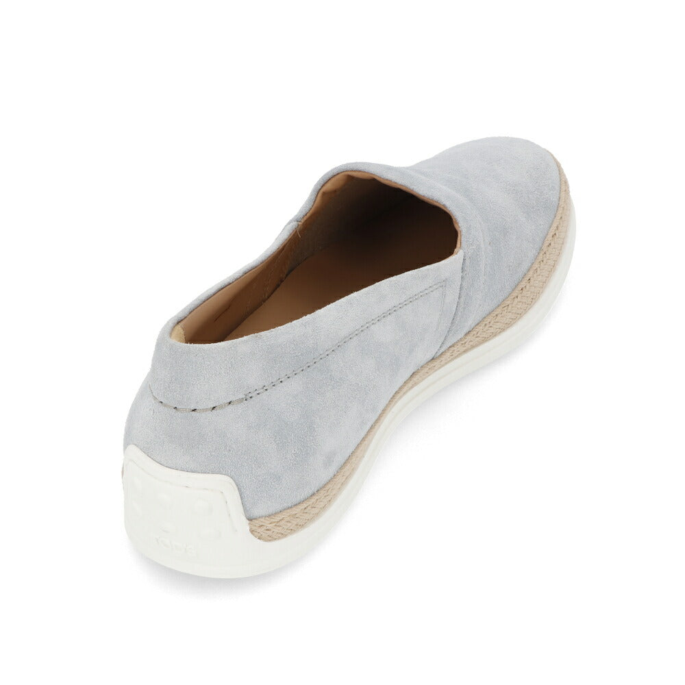 トッズ TOD'S シューズ レザーシューズ メンズ PANTOFOLA IMBOTTITA GOMMA RAFIA TV BYE TOPAZIO ライトブルー スエード スリッポン エスパドリーユ ローカット ロゴ XXM0TV0W80ZBYE U012