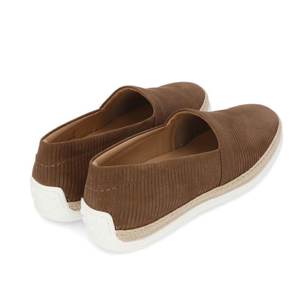 トッズ TOD'S シューズ レザーシューズ メンズ PANTOFOLA IMBOTTITA GOMMA RAFIA TV ML1 ダークブラウン レザー スリッポン エスパドリーユ ローカット ロゴ ヴィンテージ加工 XXM0TV0W80ZML1 S818