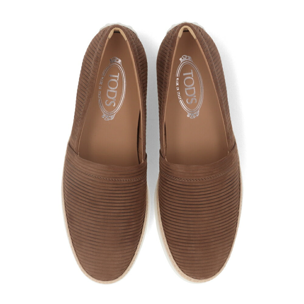 トッズ TOD'S シューズ レザーシューズ メンズ PANTOFOLA IMBOTTITA GOMMA RAFIA TV ML1 ダークブラウン レザー スリッポン エスパドリーユ ローカット ロゴ ヴィンテージ加工 XXM0TV0W80ZML1 S818