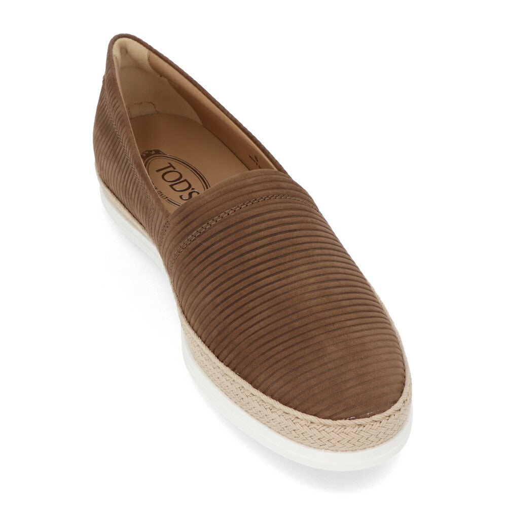 トッズ TOD'S シューズ レザーシューズ メンズ PANTOFOLA IMBOTTITA GOMMA RAFIA TV ML1 ダークブラウン レザー スリッポン エスパドリーユ ローカット ロゴ ヴィンテージ加工 XXM0TV0W80ZML1 S818
