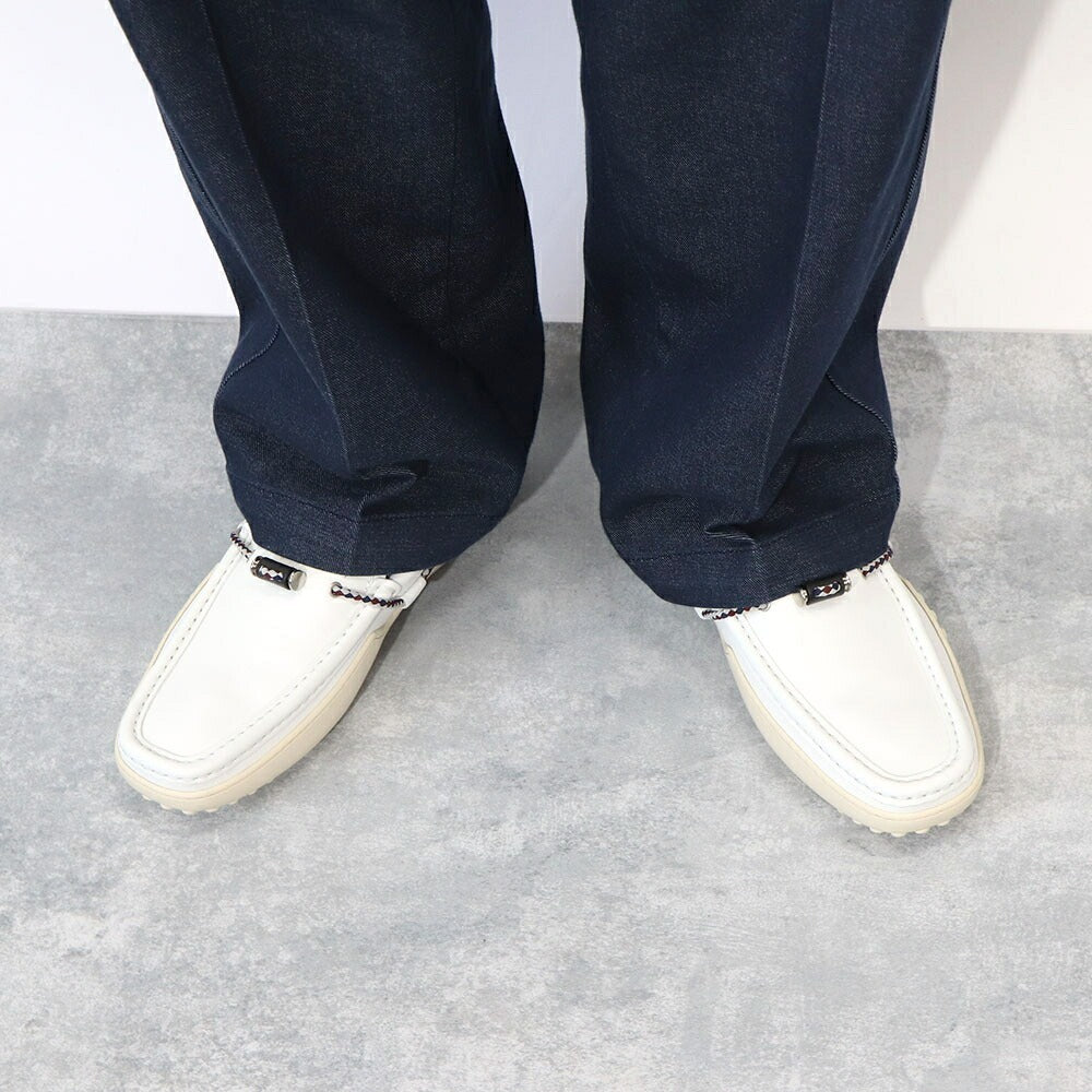 トッズ TODS ローファー メンズ シューズ レザーシューズ ホワイト レザー ゴンミーニ ドライビングシューズ モカシン XXM24C0CW00OIL B001