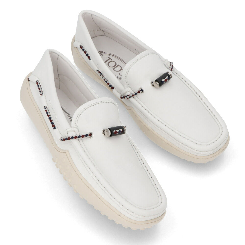 トッズ TODS ローファー メンズ シューズ レザーシューズ ホワイト レザー ゴンミーニ ドライビングシューズ モカシン XXM24C0CW00OIL B001
