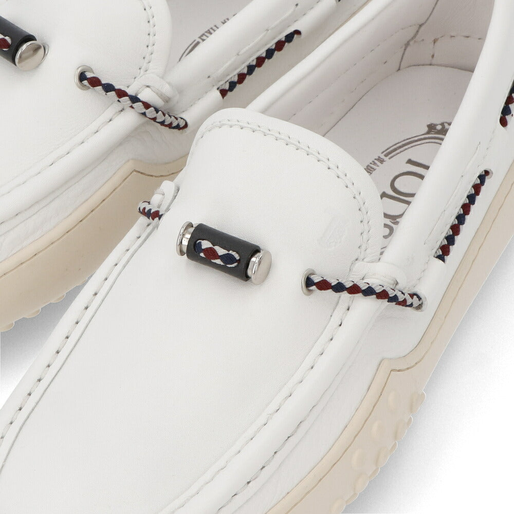 トッズ TODS ローファー メンズ シューズ レザーシューズ ホワイト レザー ゴンミーニ ドライビングシューズ モカシン XXM24C0CW00OIL B001