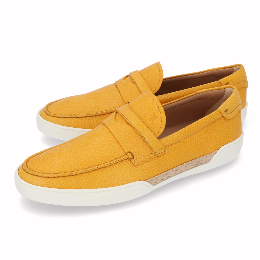 トッズ TOD'S シューズ レザーシューズ メンズ イエロー レザー ロゴ ローファー