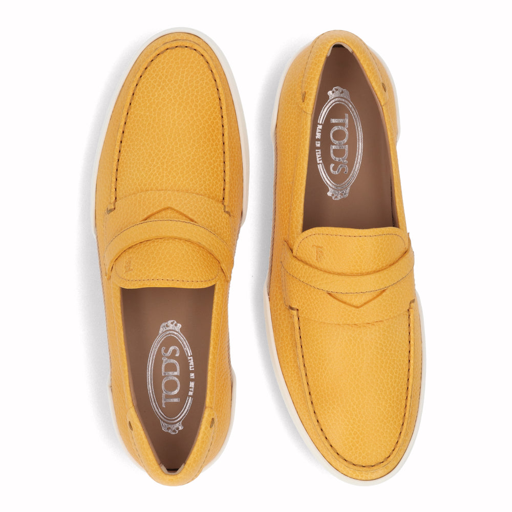 トッズ TOD'S シューズ レザーシューズ メンズ イエロー レザー ロゴ ローファー