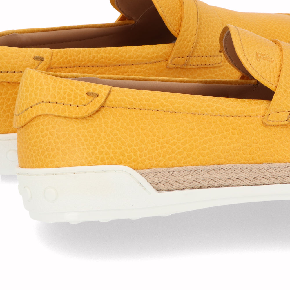 トッズ TOD'S シューズ レザーシューズ メンズ イエロー レザー ロゴ ローファー