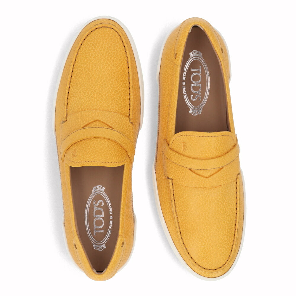 トッズ TOD'S ローファー メンズ シューズ レザーシューズ MOCASSINO GOMMA LEGGERA 48B NLK SOLE CALDO イエロー レザー ロゴ XXM48B0BC3ZNLK G211