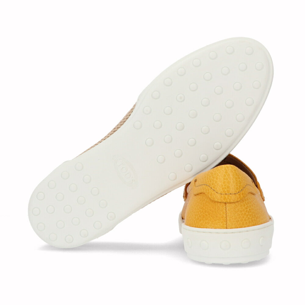 トッズ TOD'S ローファー メンズ シューズ レザーシューズ MOCASSINO GOMMA LEGGERA 48B NLK SOLE CALDO イエロー レザー ロゴ XXM48B0BC3ZNLK G211