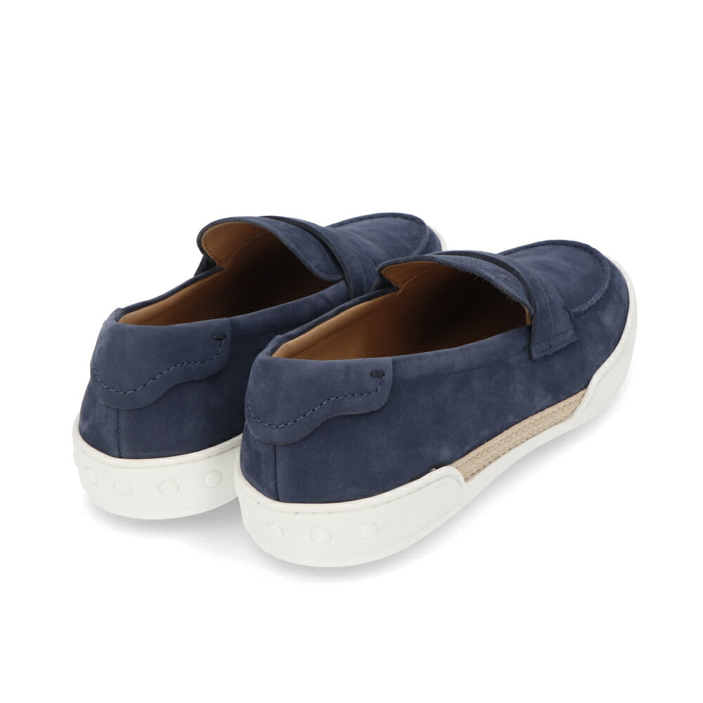トッズ TOD'S シューズ レザーシューズ メンズ MOCASSINO GOMMA LEGGERA 48B PX6 GALASSIA ブルー レザー ヌバック スリッポン ラバーソール ロゴ XXM48B0BC3ZPX6 U820