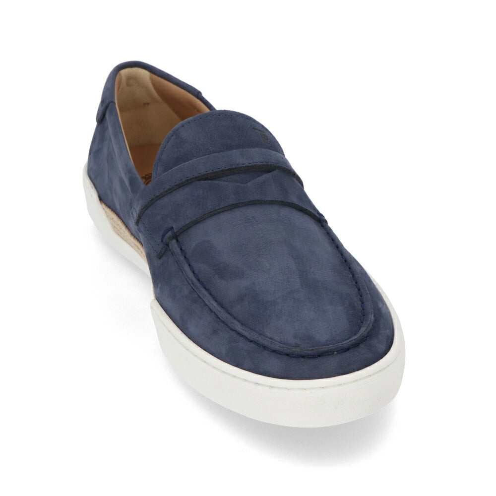 トッズ TOD'S シューズ レザーシューズ メンズ MOCASSINO GOMMA LEGGERA 48B PX6 GALASSIA ブルー レザー ヌバック スリッポン ラバーソール ロゴ XXM48B0BC3ZPX6 U820