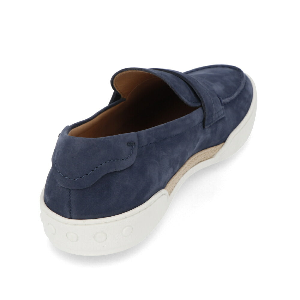 トッズ TOD'S シューズ レザーシューズ メンズ MOCASSINO GOMMA LEGGERA 48B PX6 GALASSIA ブルー レザー ヌバック スリッポン ラバーソール ロゴ XXM48B0BC3ZPX6 U820