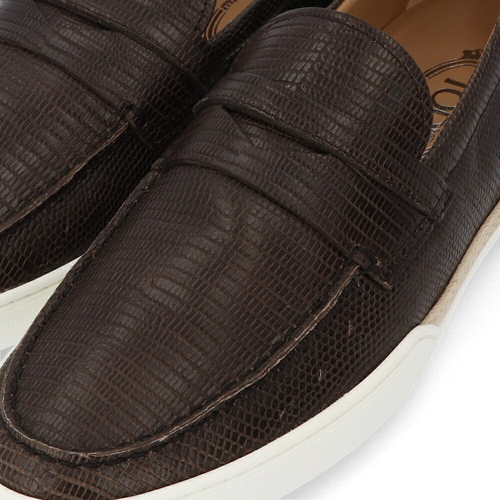 トッズ TODS ローファー メンズ シューズ レザーシューズ ダークブラウン レザー 本革 モカシン XXM48B0BC3ZTJP S800