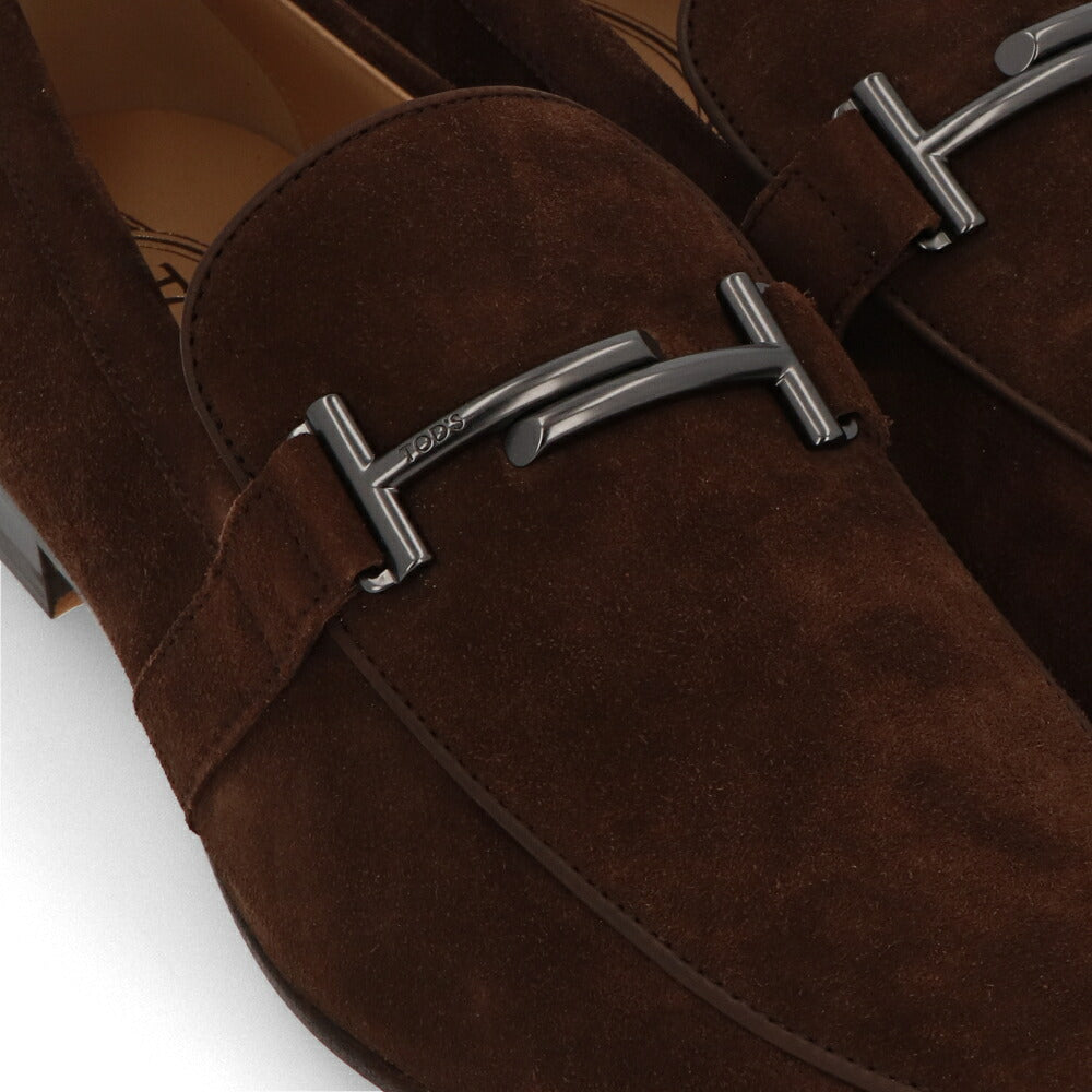 トッズ TOD'S シューズ レザーシューズ メンズ XXM50A0U090CCO S803 ダークブラウン スエード モカシン ブラウン スウェード ダブルT ロゴ MOCASSINO DOPPIA T FONDO CUOIO 50A CCO FONDENTE