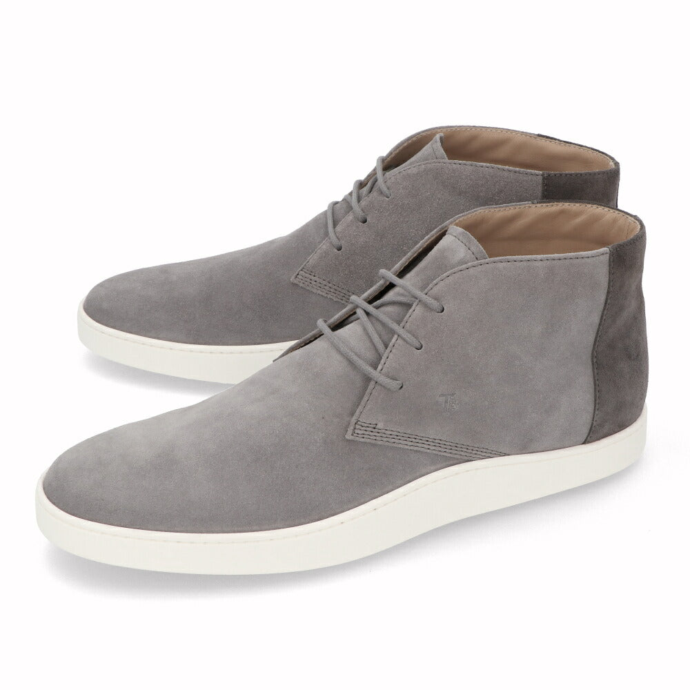 トッズ TOD'S シューズ レザーシューズ メンズ POLACCO CASSETTA CASUAL BICOL 52B RE0 グレー スエード ハイカット ブーツ カジュアル シンプル リボン ツートン XXM52B0AW50RE0 01OZ