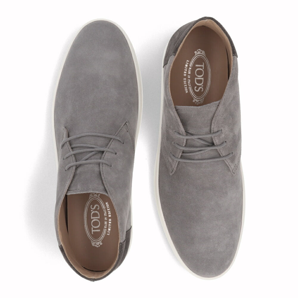 トッズ TOD'S シューズ レザーシューズ メンズ POLACCO CASSETTA CASUAL BICOL 52B RE0 グレー スエード ハイカット ブーツ カジュアル シンプル リボン ツートン XXM52B0AW50RE0 01OZ