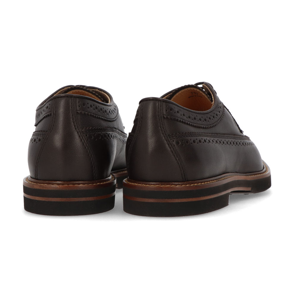 トッズ TOD'S シューズ レザーシューズ メンズ ALL.BUCATURA LIGHT CASUAL 53B SFR TESTA MORO ダークブラウン レザー レースアップ ウイングチップ ロゴ ドレスシューズ ビジネスシューズ XXM53B00C10SFR S800