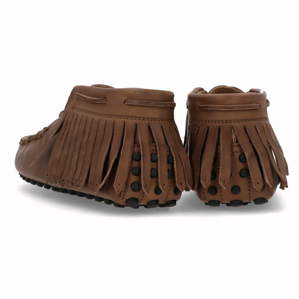 トッズ TOD'S シューズ レザーシューズ メンズ POLACCO FRANGE NUOVO GOMMINO 64C WSH ブラウン レザー ゴンミーニ デザートブーツ チャッカブーツ リボン ロゴ フリンジ ローファー XXM64C0EI60WSH S612