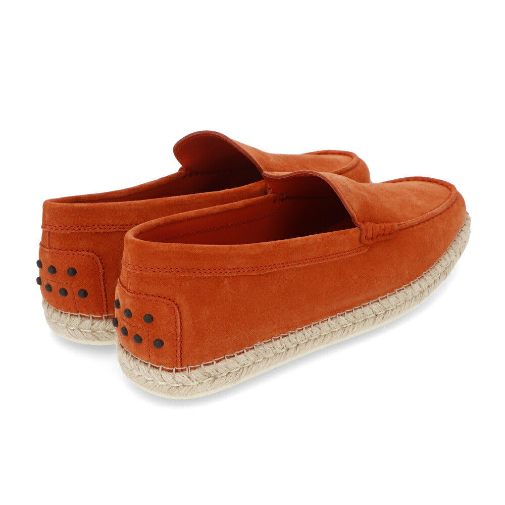 トッズ TOD'S シューズ レザーシューズ メンズ MOCASSINO ESPADRILLAS 66B RE0 MATTONE CH オレンジ スエード ゴンミーニ モカシン エスパドリーユ ロゴ シンプル スリッポン XXM66B0BM40RE0 G806