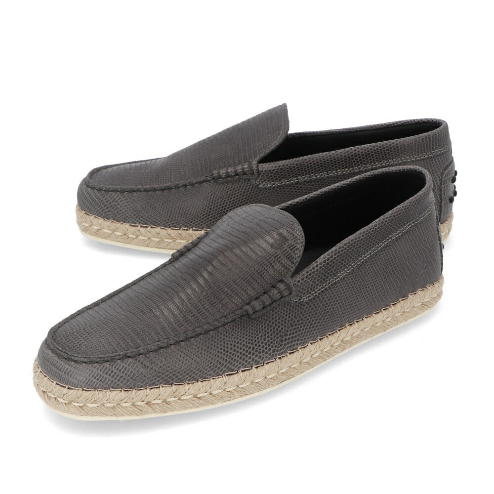 トッズ TOD'S シューズ レザーシューズ メンズ MIOCASSINO ESP 66B TJP HEMATITE グレー レザー ゴンミーニ ドライビングシューズ エスパドリーユ ロゴ シンプル スリッポン XXM66B0BM4ZTJP B603