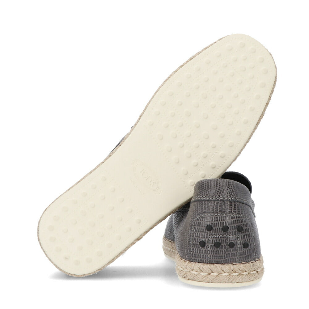 トッズ TOD'S シューズ レザーシューズ メンズ MIOCASSINO ESP 66B TJP HEMATITE グレー レザー ゴンミーニ ドライビングシューズ エスパドリーユ ロゴ シンプル スリッポン XXM66B0BM4ZTJP B603