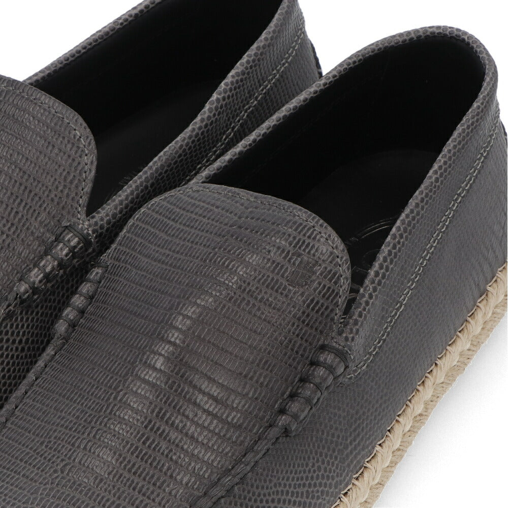 トッズ TOD'S シューズ レザーシューズ メンズ MIOCASSINO ESP 66B TJP HEMATITE グレー レザー ゴンミーニ ドライビングシューズ エスパドリーユ ロゴ シンプル スリッポン XXM66B0BM4ZTJP B603