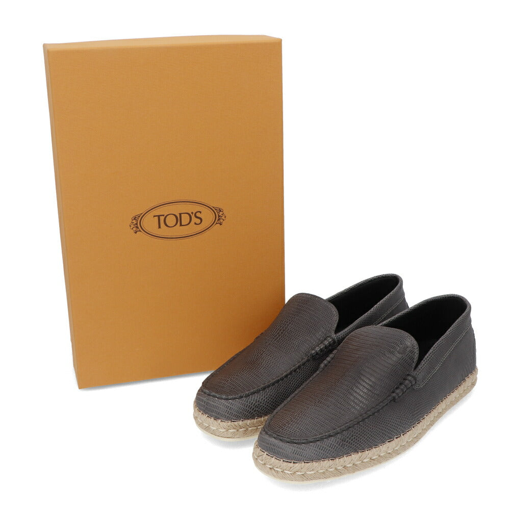 トッズ TOD'S シューズ レザーシューズ メンズ MIOCASSINO ESP 66B TJP HEMATITE グレー レザー ゴンミーニ ドライビングシューズ エスパドリーユ ロゴ シンプル スリッポン XXM66B0BM4ZTJP B603