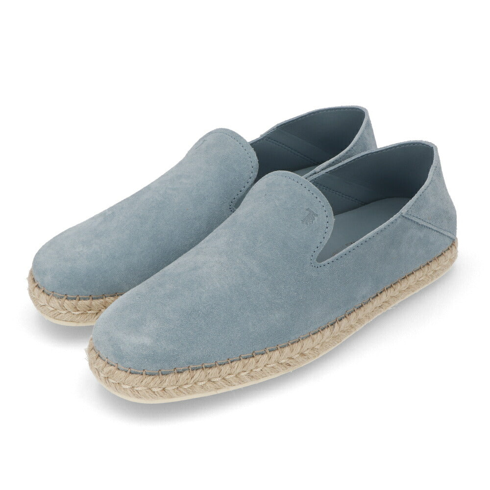 トッズ TOD'S シューズ レザーシューズ メンズ SABOT ESP 66B RE0 ACQUAMARINA SC ライトブルー スエード エスパドリーユ スリッポン アクアマリン ロゴ シンプル スウェード XXM66B0BM60RE0 T002