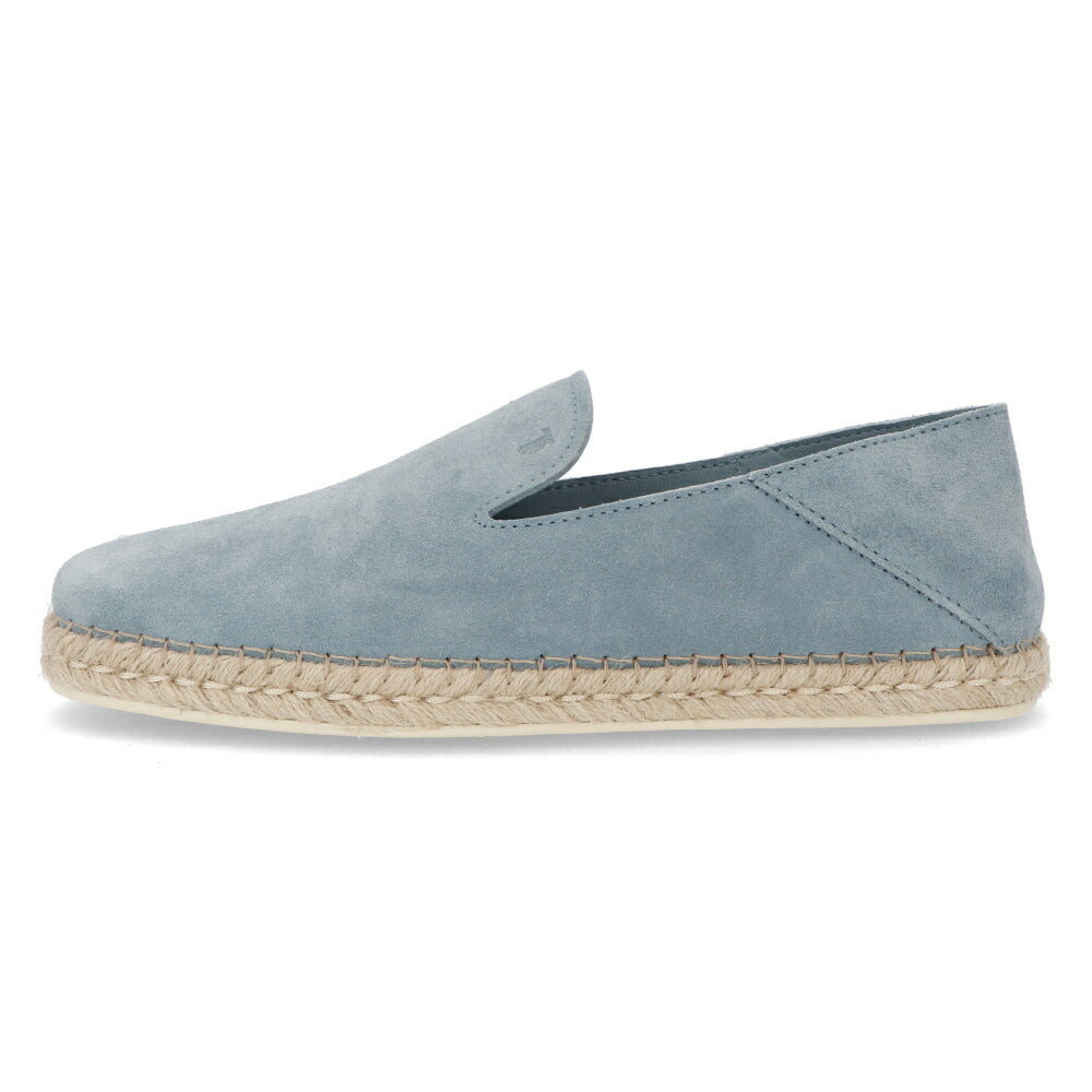 トッズ TOD'S シューズ レザーシューズ メンズ SABOT ESP 66B RE0 ACQUAMARINA SC ライトブルー スエード エスパドリーユ スリッポン アクアマリン ロゴ シンプル スウェード XXM66B0BM60RE0 T002