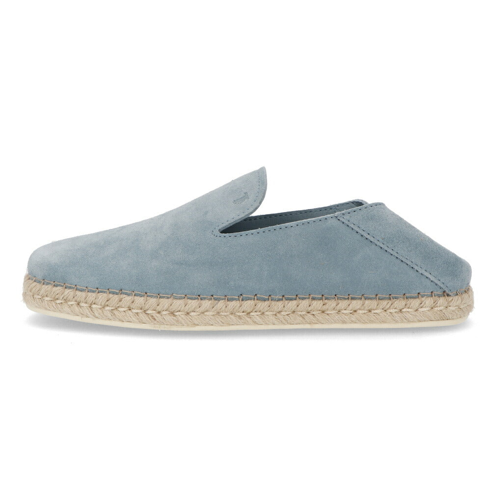 トッズ TOD'S シューズ レザーシューズ メンズ SABOT ESP 66B RE0 ACQUAMARINA SC ライトブルー スエード エスパドリーユ スリッポン アクアマリン ロゴ シンプル スウェード XXM66B0BM60RE0 T002