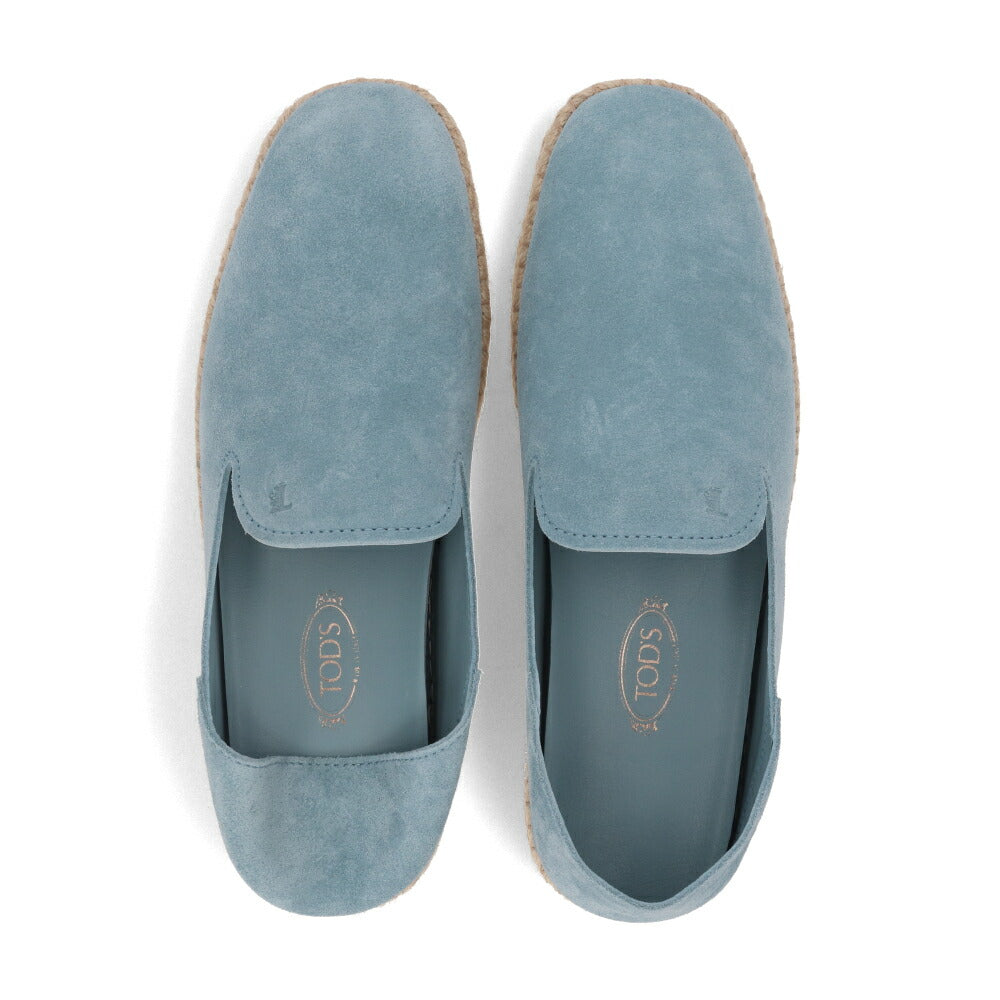 トッズ TOD'S シューズ レザーシューズ メンズ SABOT ESP 66B RE0 ACQUAMARINA SC ライトブルー スエード エスパドリーユ スリッポン アクアマリン ロゴ シンプル スウェード XXM66B0BM60RE0 T002
