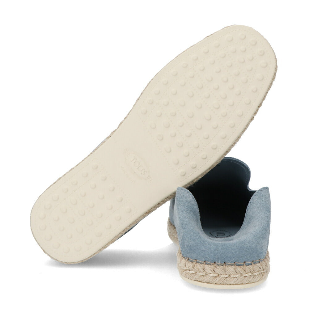 トッズ TOD'S シューズ レザーシューズ メンズ SABOT ESP 66B RE0 ACQUAMARINA SC ライトブルー スエード エスパドリーユ スリッポン アクアマリン ロゴ シンプル スウェード XXM66B0BM60RE0 T002