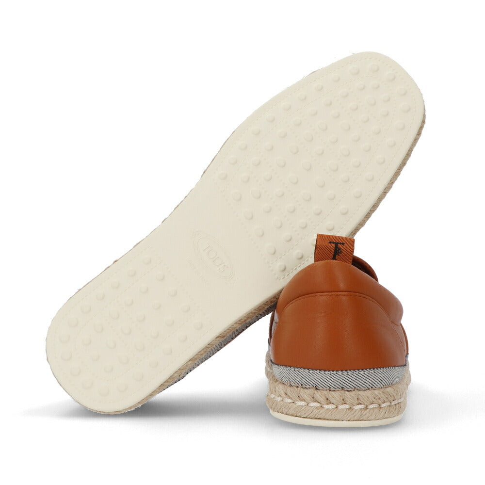 トッズ TOD'S シューズ レザーシューズ メンズ PANTOFOLA ESP 66B NFV BRANDY ECRU ブラウン レザー エスパドリーユ スリッポンシューズ レザー 本革 ローファー XXM66B0CN60NFV 245A