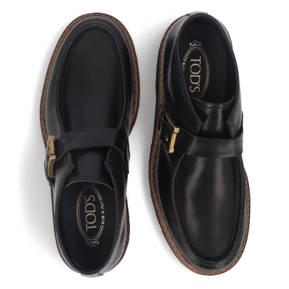 トッズ TOD'S シューズ レザーシューズ メンズ NORVEGESE FIBBIA CARRARMATO 80C NHV NERO ブラック レザー ドレスシューズ デザートブーツ ショートブーツ 本革 革靴 モンクストラップ ラバー XXM80C0DI40NHV B999