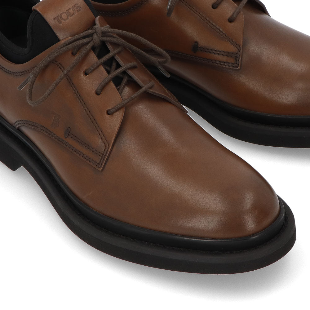 トッズ TOD'S シューズ レザーシューズ メンズ ALL NEOPRENE URBAN 89B M5H CACAO NERO ダークブラウン レザー レースアップデザート デザートブーツ ドレスシューズ 本革 ブラウン ロゴ ヴィンテージ加工 XXM89B0BZ60M5H 1775