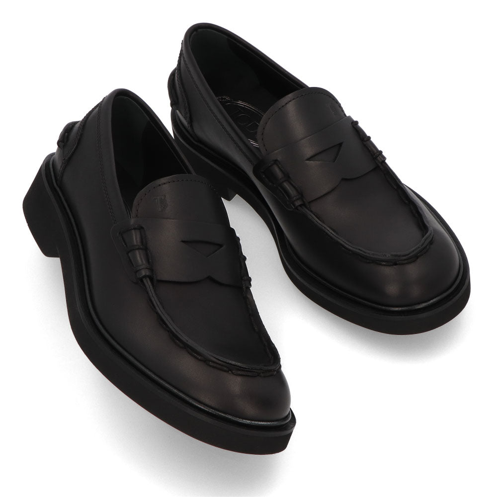 トッズ TOD'S シューズ レザーシューズ メンズ MOCASSINO EXTRALIGHT 92C WoX NERO ブラック レザー モカシン 革靴 本革 ローファー ロゴ シンプル 厚底 レースアップシューズ XXM92C0DS20WOX B999