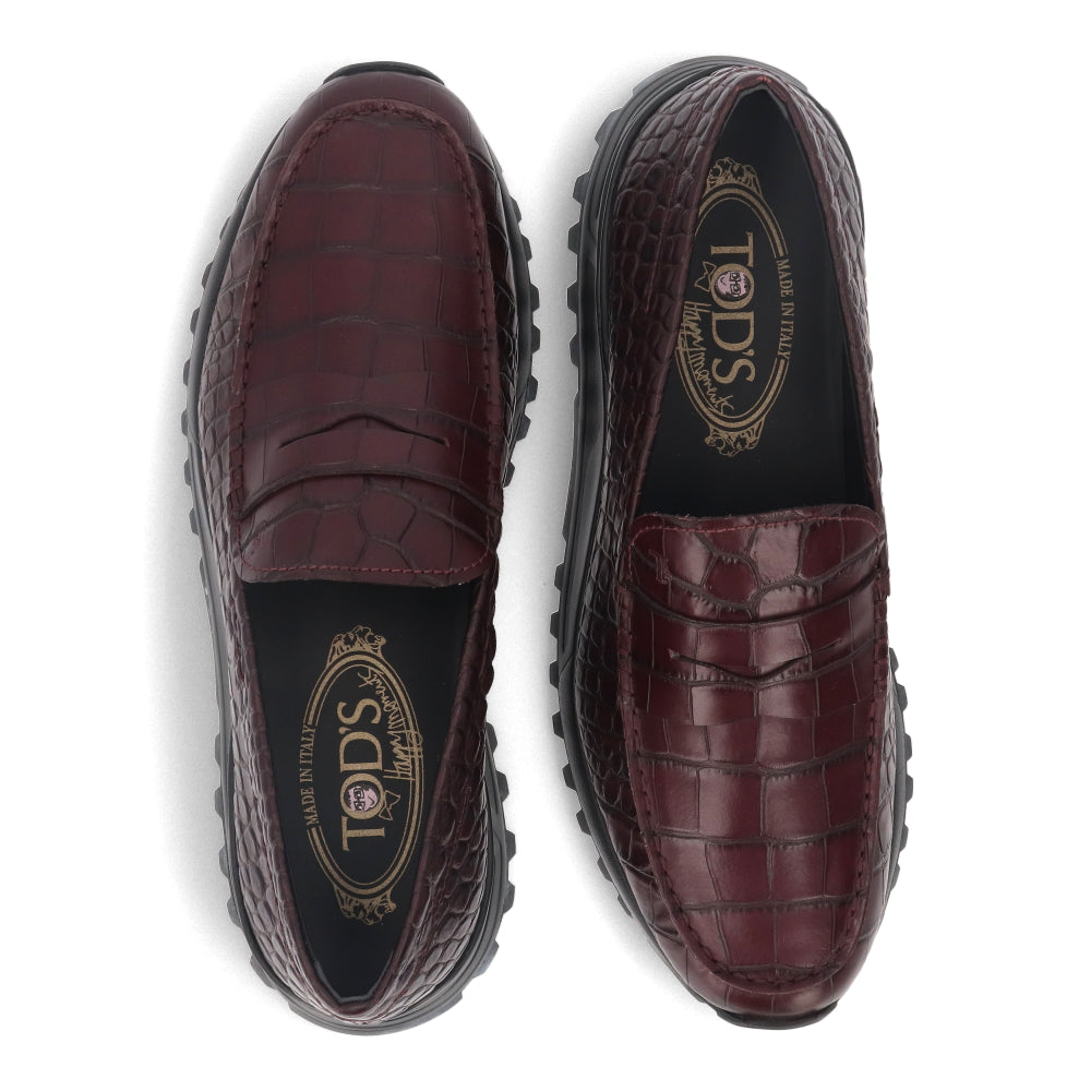 トッズ シューズ レザーシューズ ローファー メンズ ALBER ELBAZ ブラウン ダークバイオレット レザー 本革 厚底 XXM98B00640CORL822