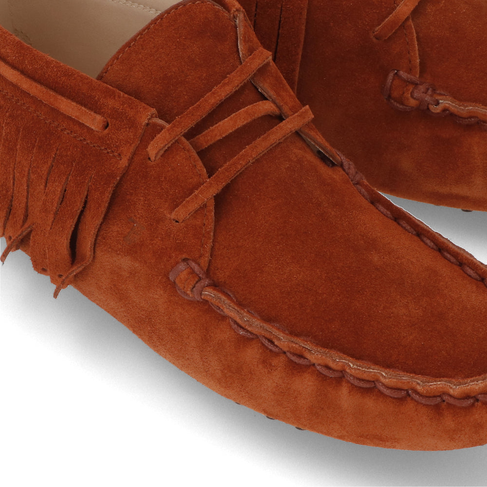 TOD’S ショートブーツ モカシン ブラウン ゴンミーニ スエード