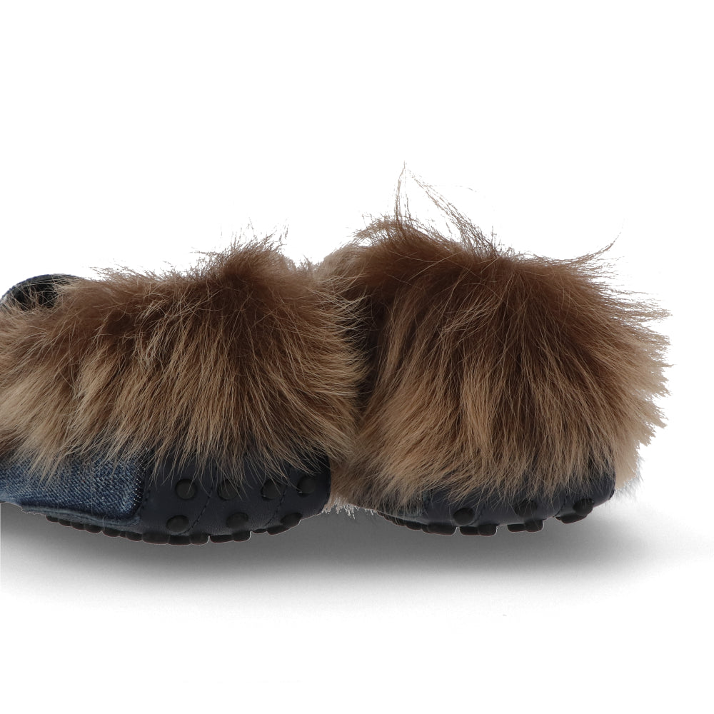 TOD’S フラットシューズ ドライビングシューズ ダブルT ファー