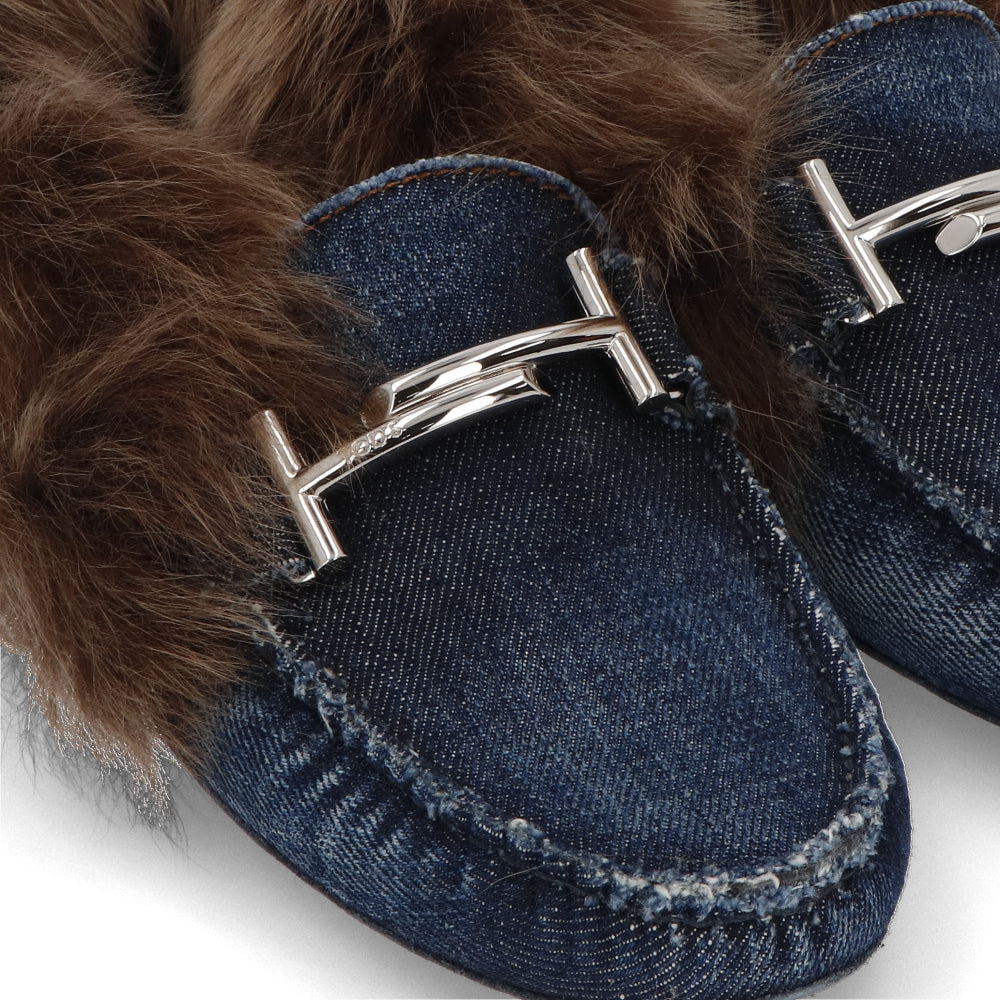 TOD’S フラットシューズ ドライビングシューズ ダブルT ファー