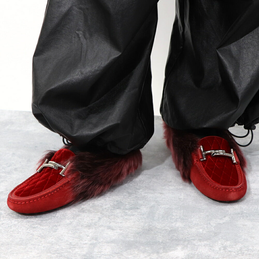 TOD’S フラットシューズ ドライビングシューズ ダブルT ファー