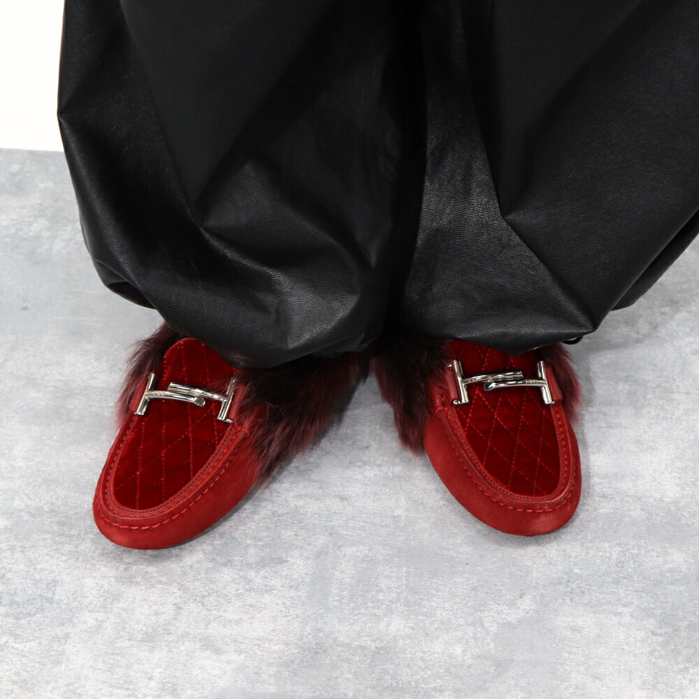 TOD’S フラットシューズ ドライビングシューズ ダブルT ファー