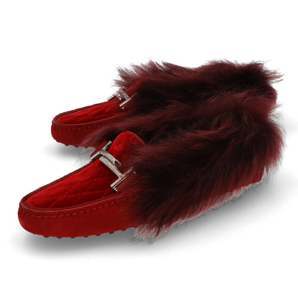 TOD’S フラットシューズ ドライビングシューズ ダブルT ファー
