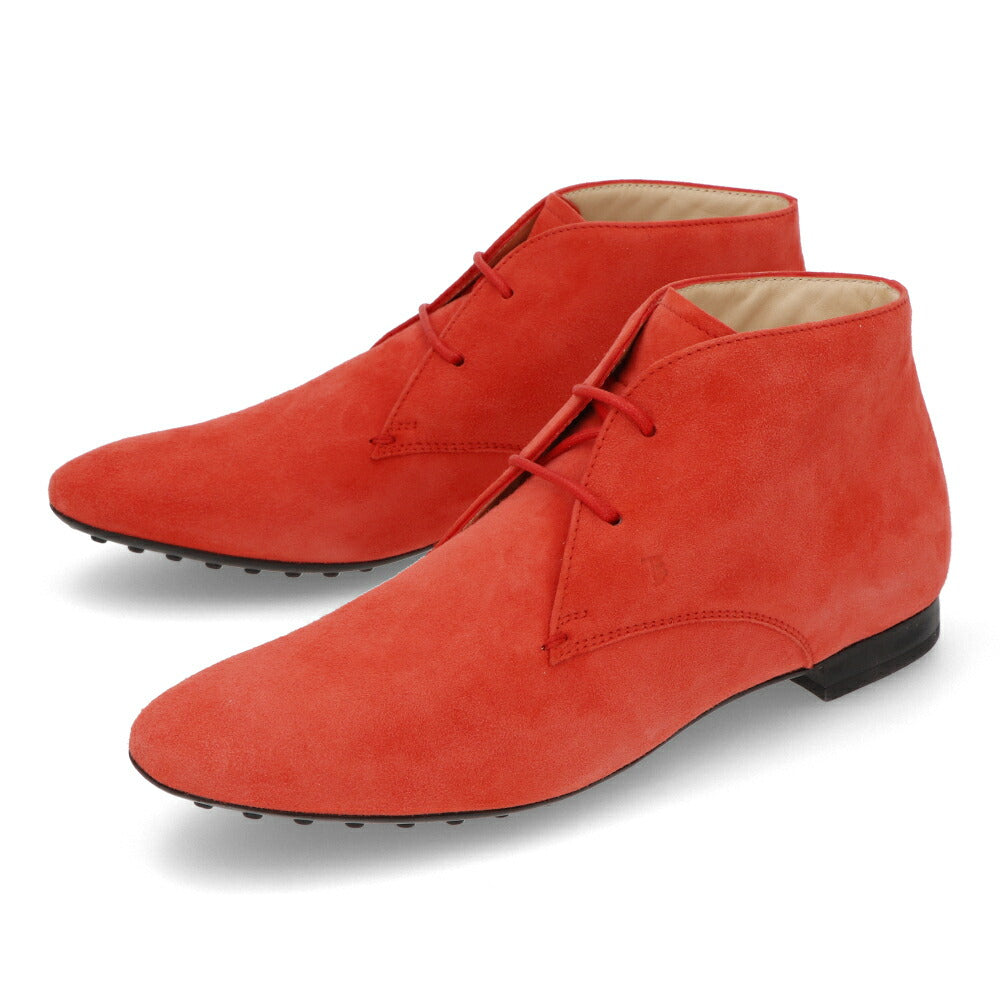 トッズ TOD’S ショートブーツ オレンジ スエード