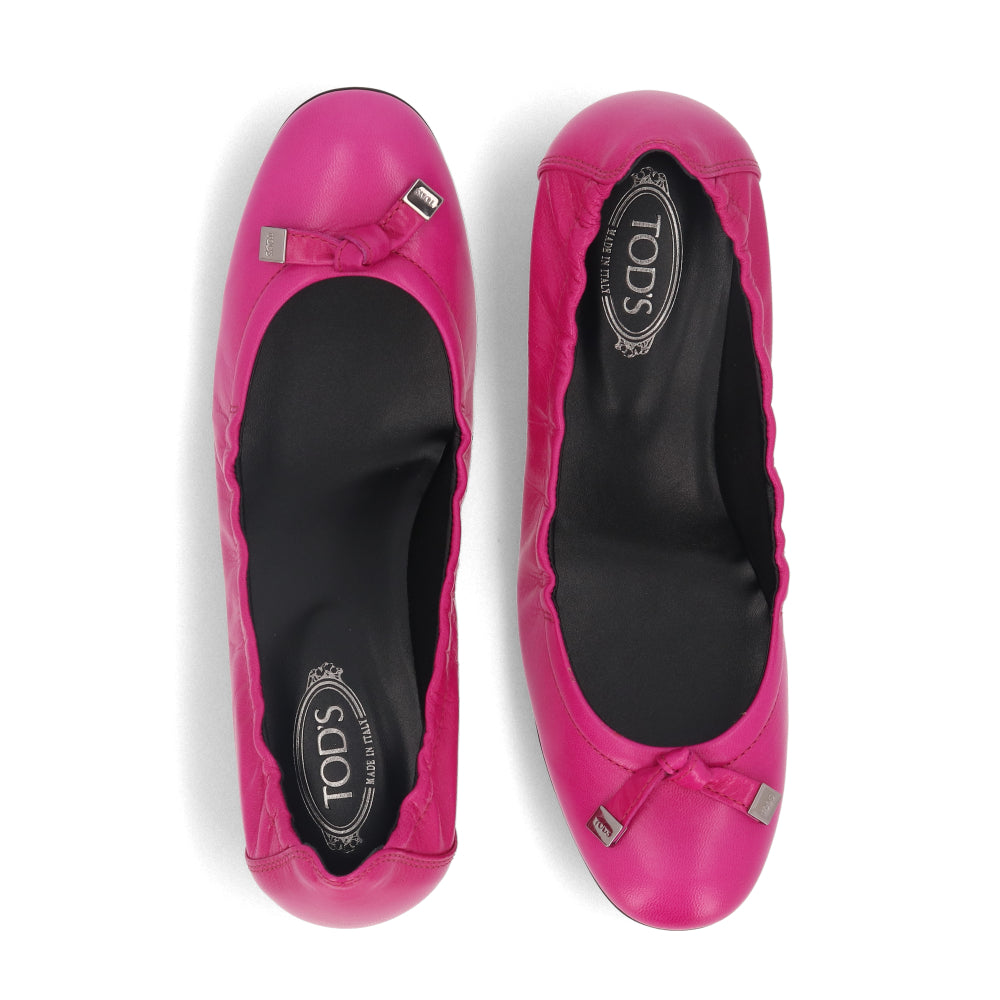 トッズ パンプス GOMMA T35 TU FIOCCO TERMINALI 6PV FUXIA ACCESO レディース パープル レザー ヒールあり リボン レザーシューズXXW0TU0J7906PVM807