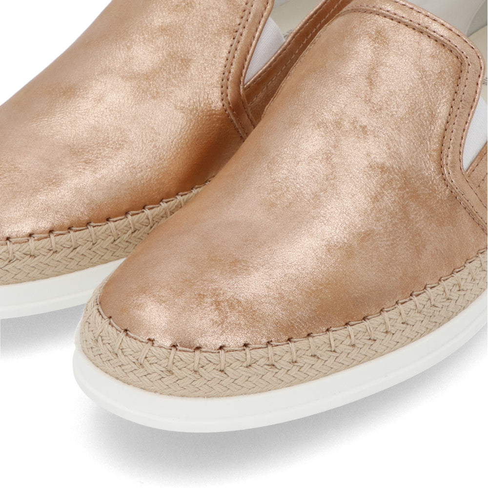 TOD’S スリッポン エスパドリーユ ピンクゴールド メタリック