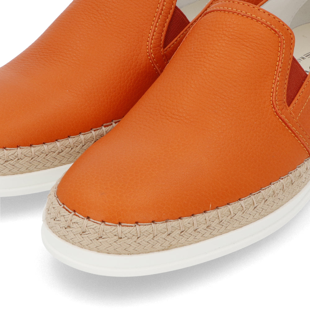 トッズ スリッポン スニーカー エスパドリーユ GOMMA RAFIA TV PANTOFOLA PELLE 5JI ARANCIO レディース オレンジ レザー フラットシューズ XXW0TV0J97Z5J1G803