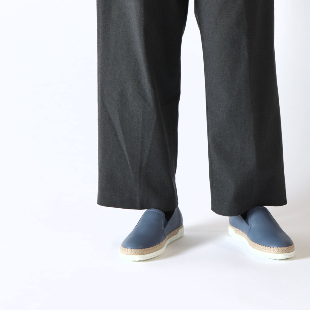 TOD’S スリッポン エスパドリーユ ブルー レザー